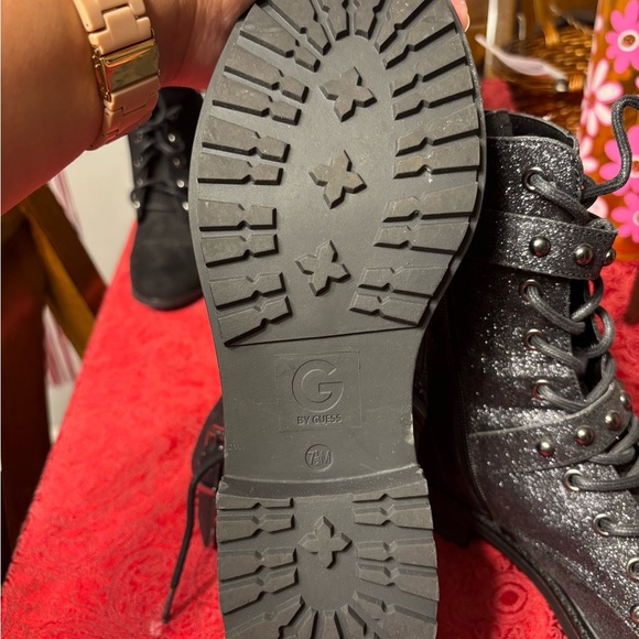 Guess Glittery Silver Combat Boots - Picture 5 of 8